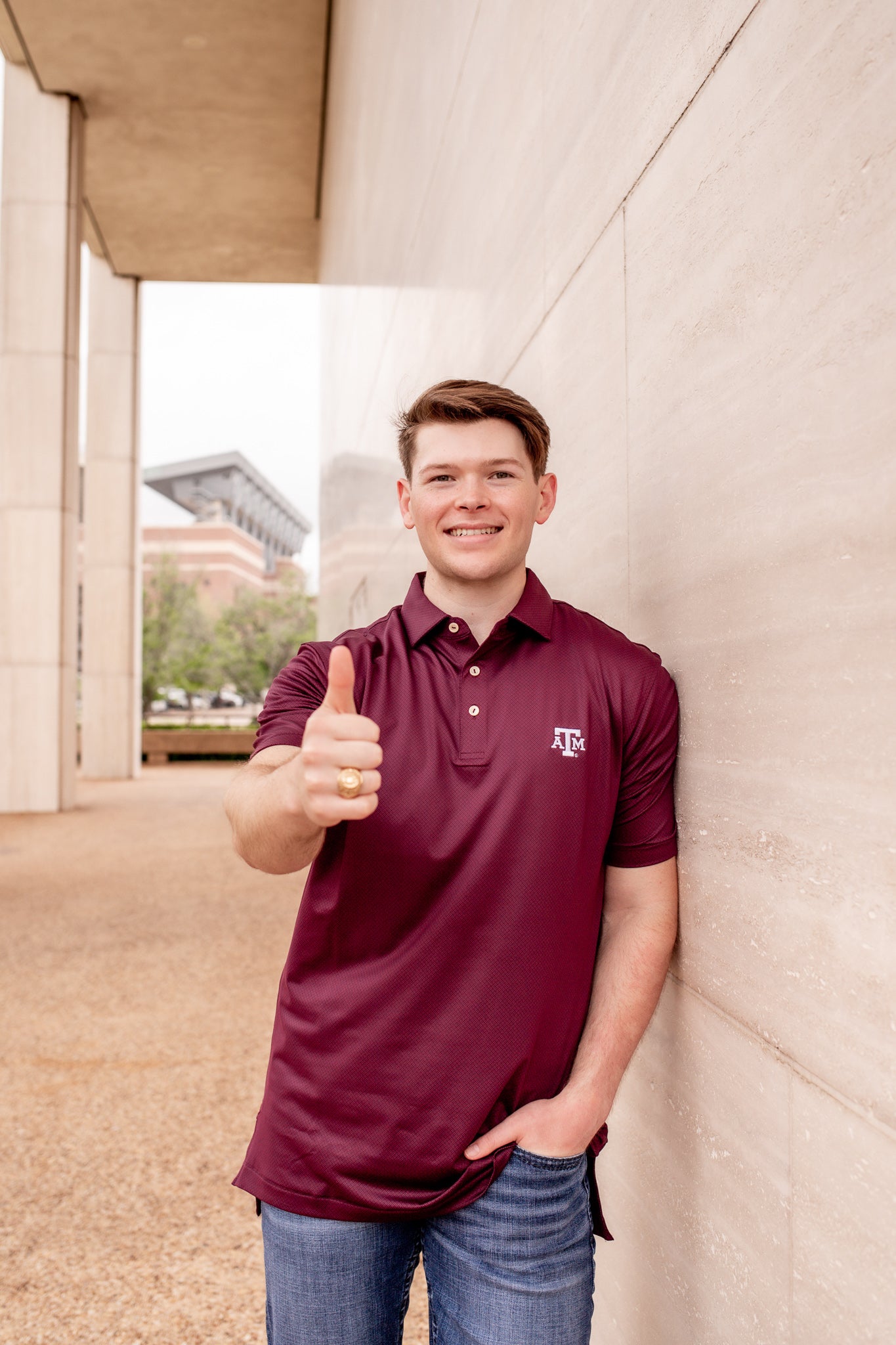 Texas A&M Peter Millar Hugo Performance Polo - Maroon