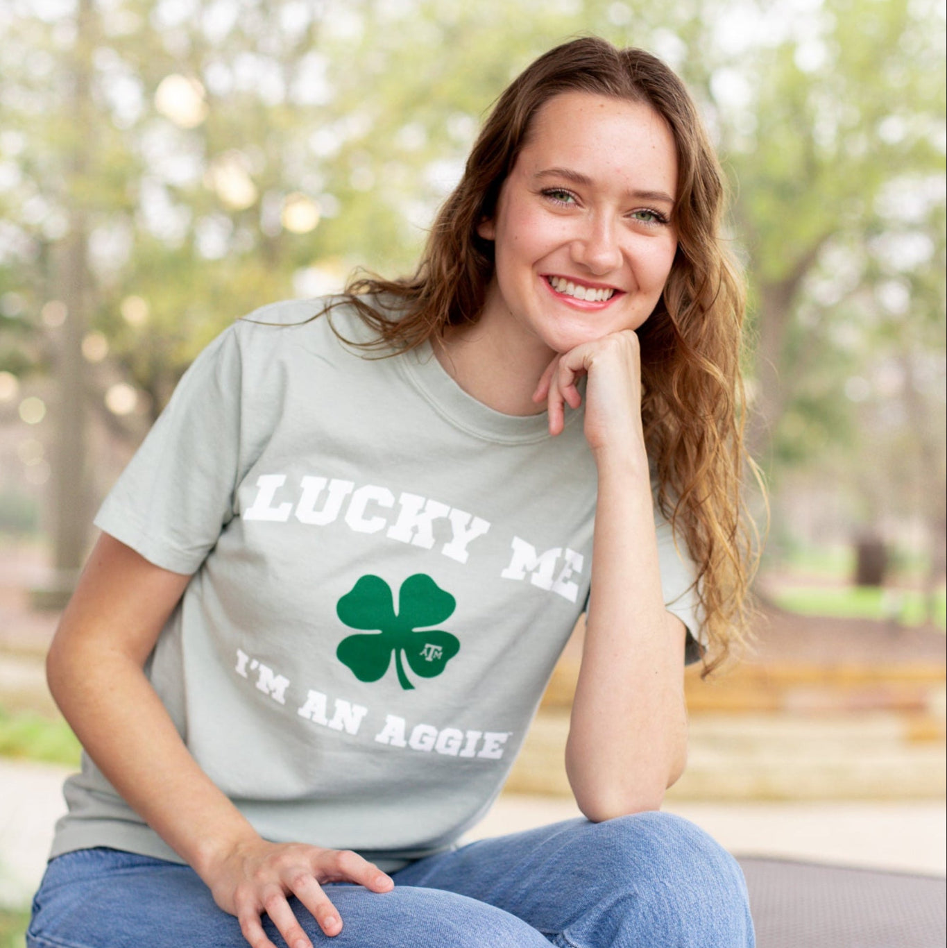 Lucky Me I'm An Aggie T-Shirt - Green