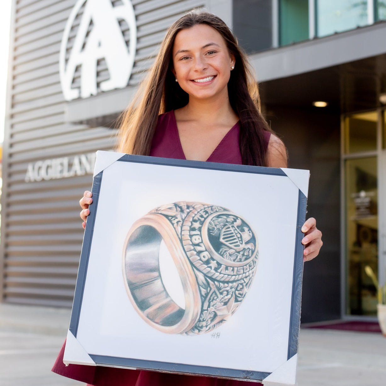 Texas A&M Aggie Ring Framed Canvas
