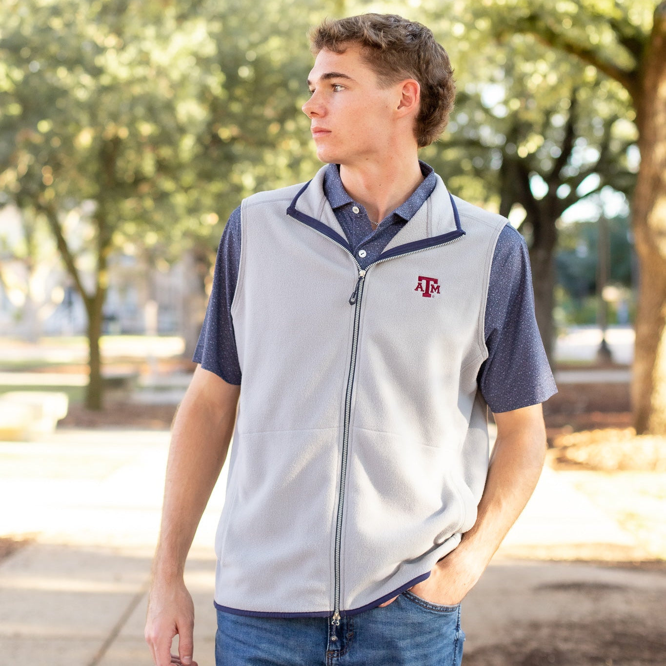 Texas A&M Peter Millar Thermal Flow Micro Fleece Vest