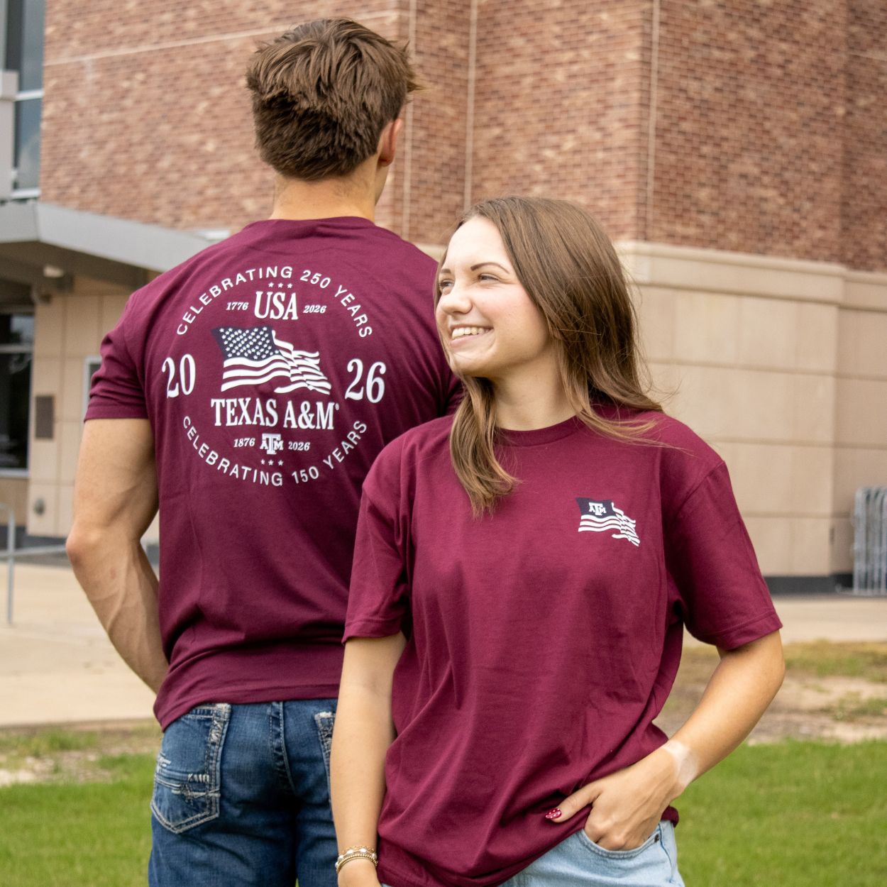 Texas A&M Celebrating 150 & 250 Years T-Shirt - Maroon
