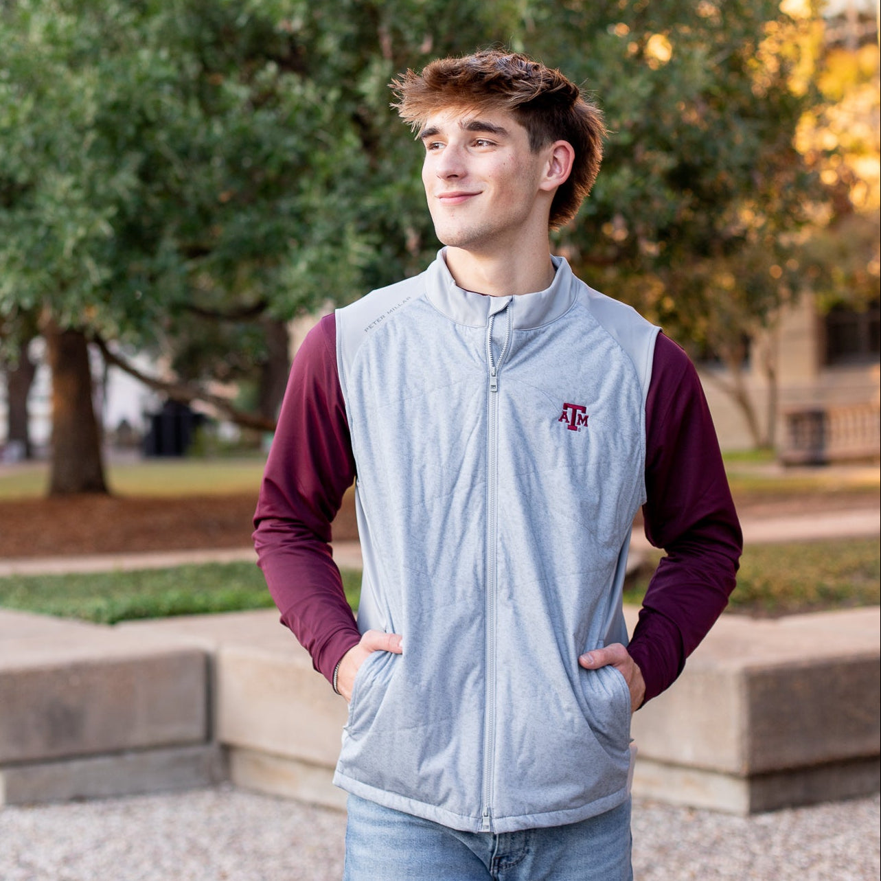 Texas A&M Peter Millar Men's Fuse Hybrid Vest