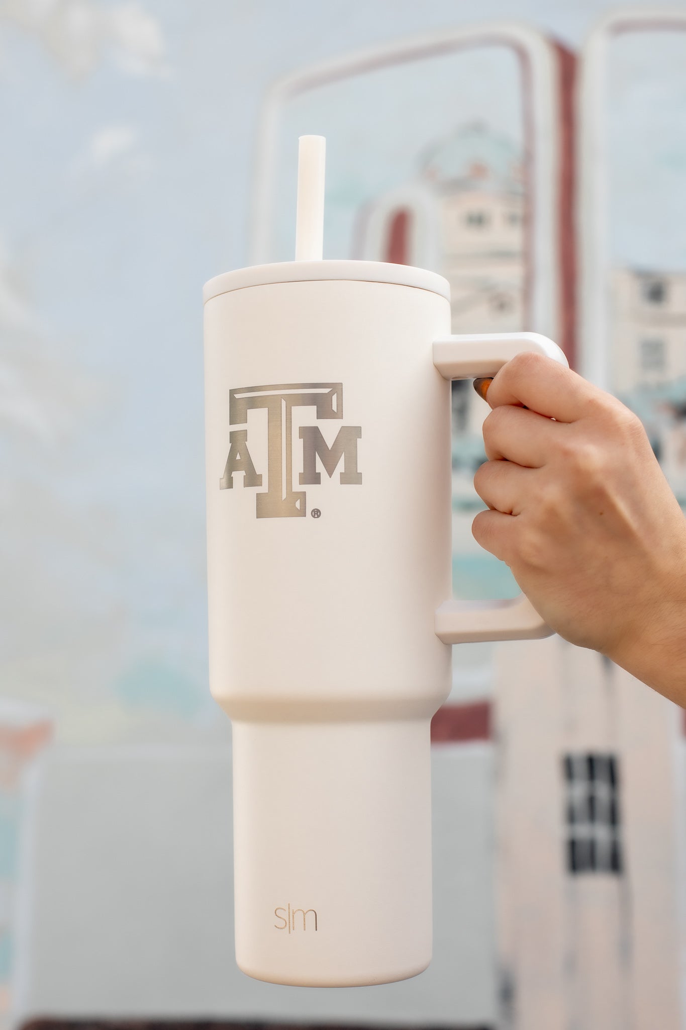 Texas A&M Simple Modern ATM Logo Almond Trek Tumbler 40oz