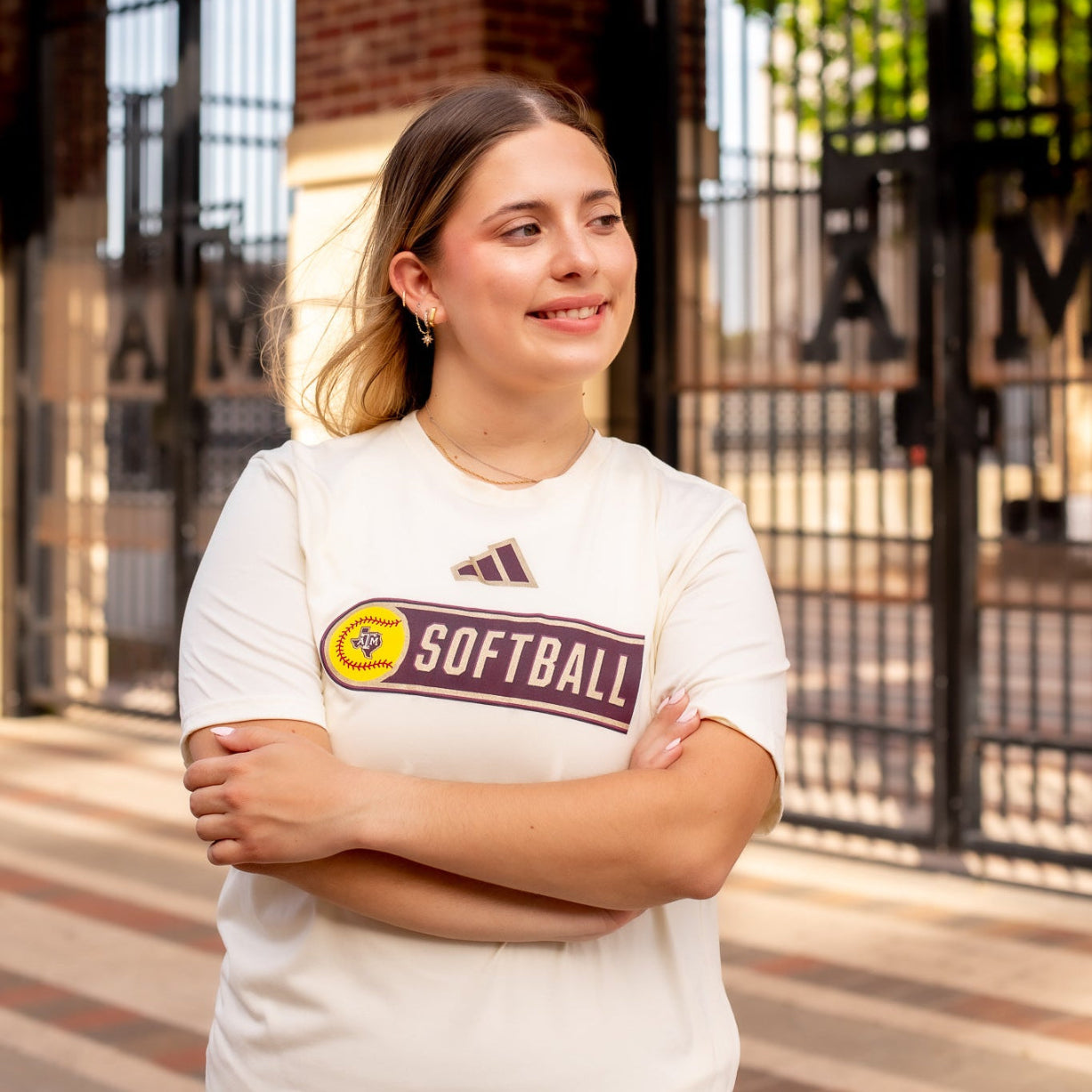 Texas A&M Adidas The Gold Standard Softball Pregame Tee