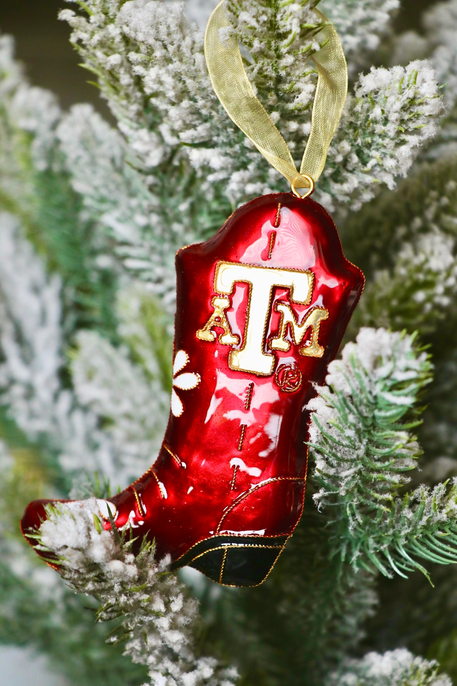 Texas A&M Maroon Boot Ornament