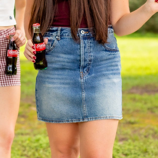 Collegiate Outfitters Denim Mini Skirt - Blue