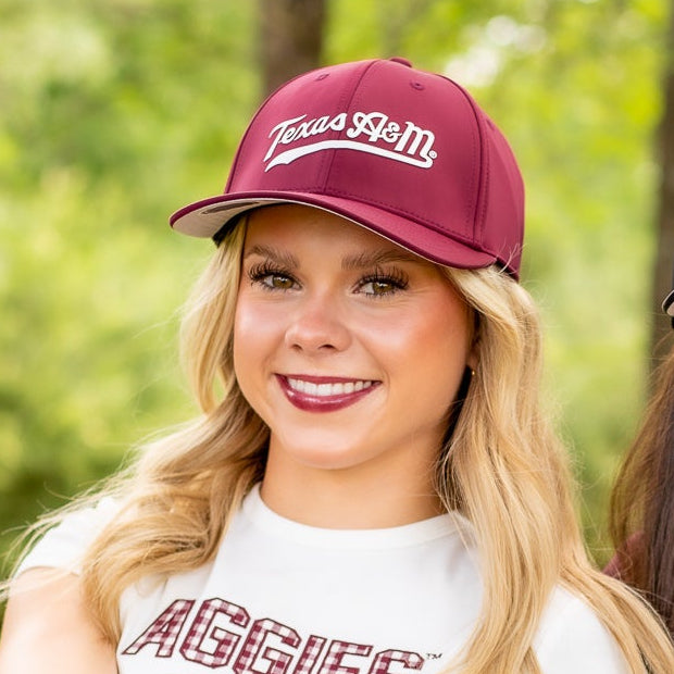 Script Texas A&M Collegiate Outfitters 6 Panel Hat - Maroon
