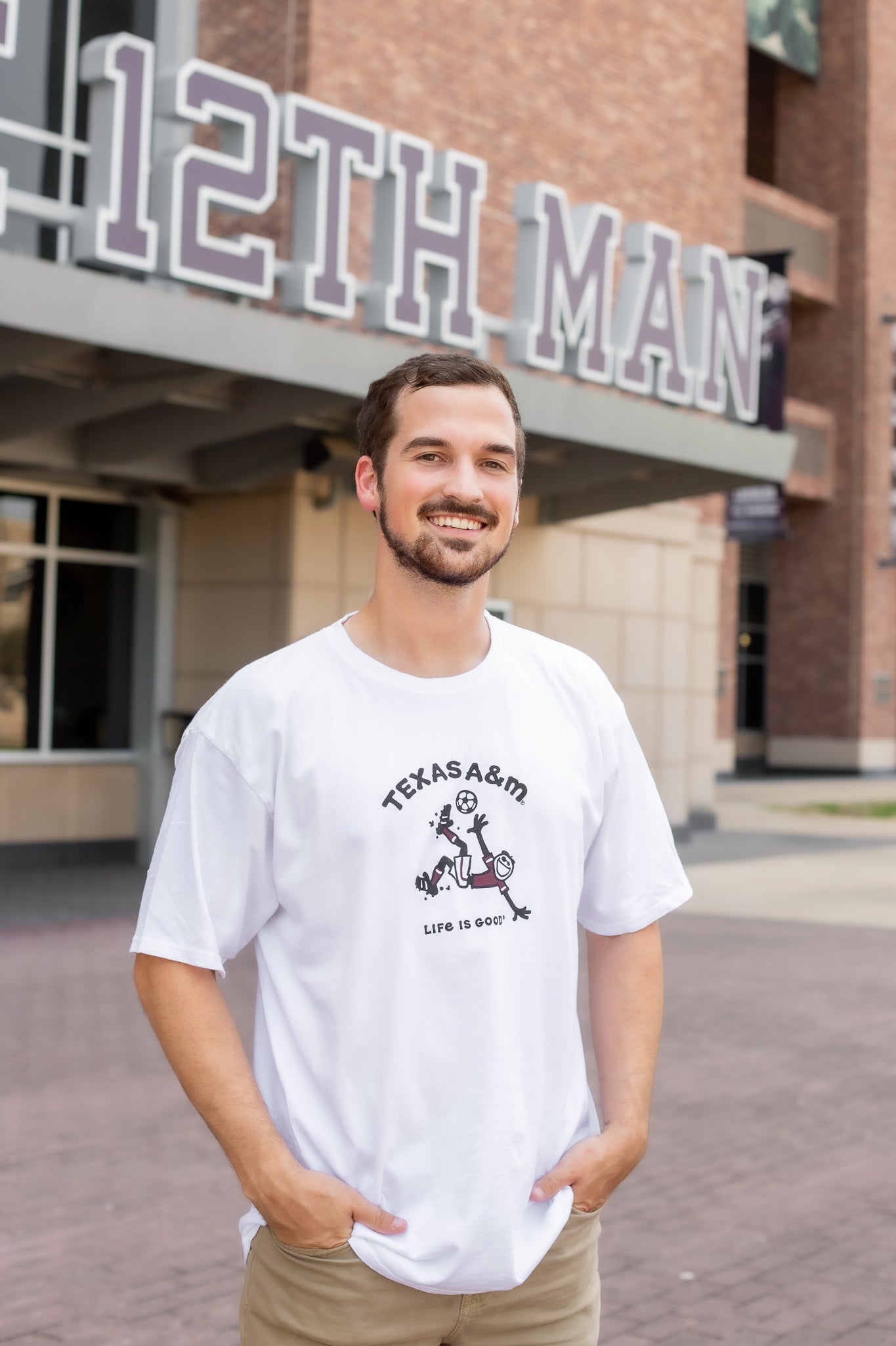 Texas A&M Life is Good Jake Soccer White T-Shirt