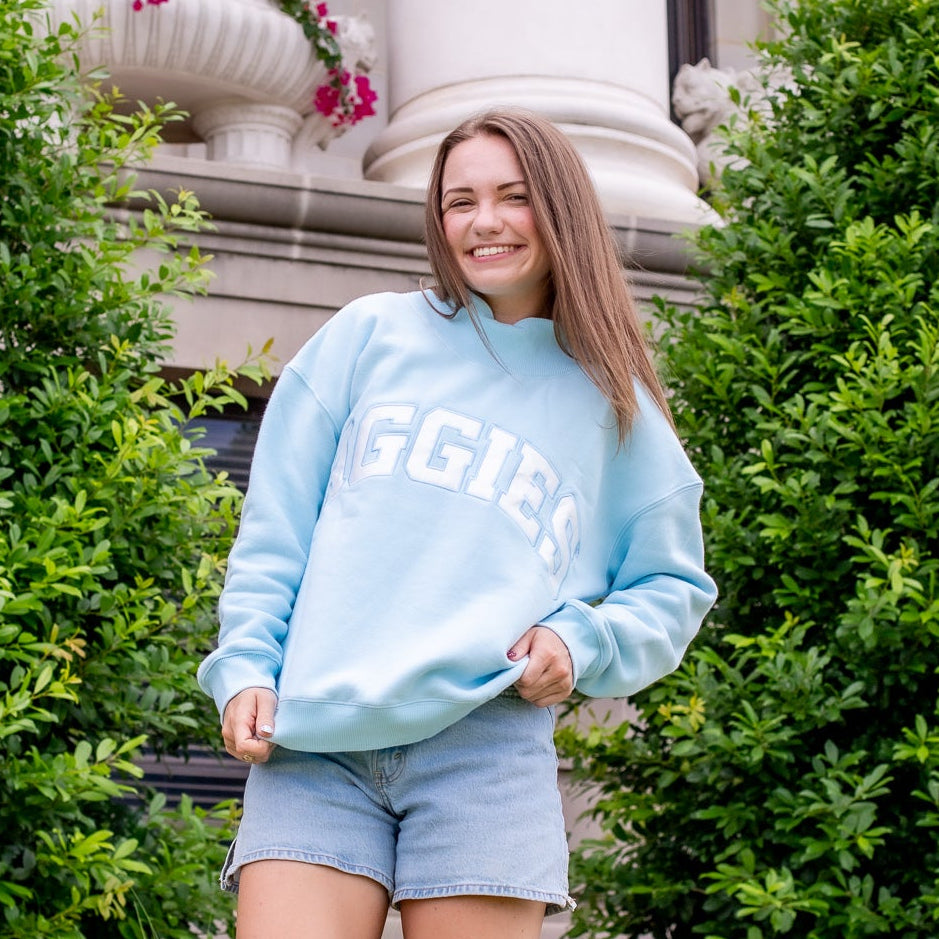 Aggies Collegiate Outfitters Mock Neck Sweatshirt - Blue