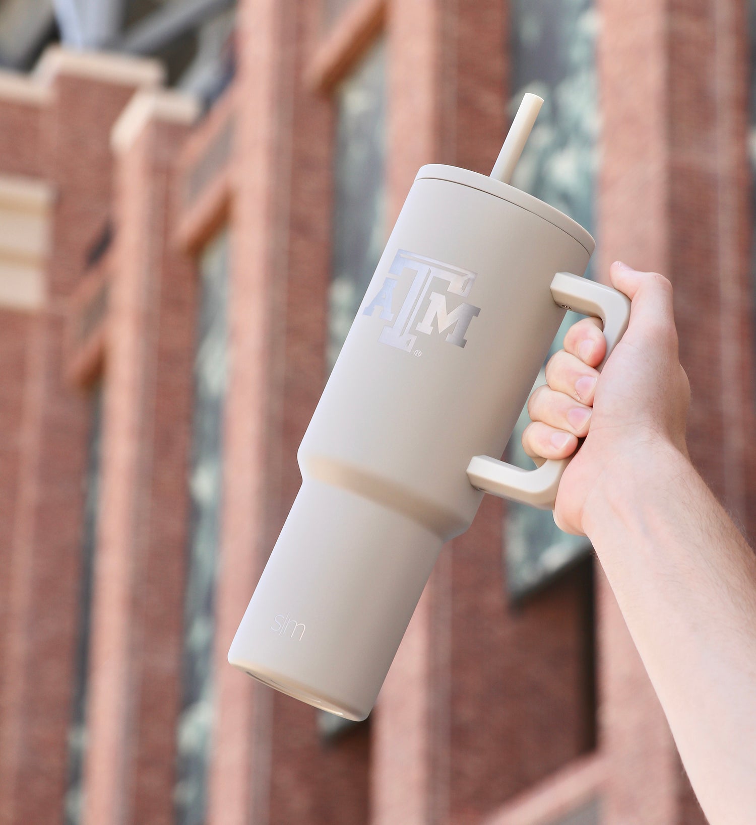 Texas A&M Simple Modern ATM Logo Almond Trek Tumbler 40 Oz