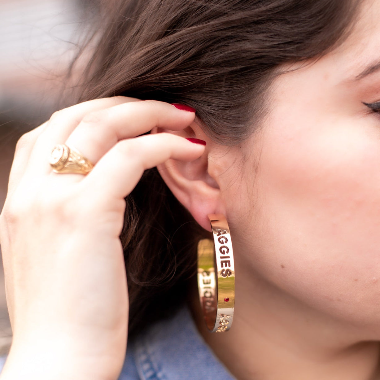 Aggies Emerson Street Gold Circular Hoop Earrings
