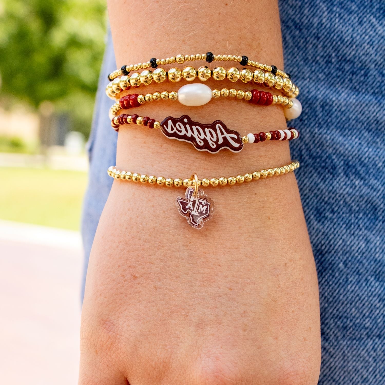 Lonestar A&M Beaded Blondes Bracelet