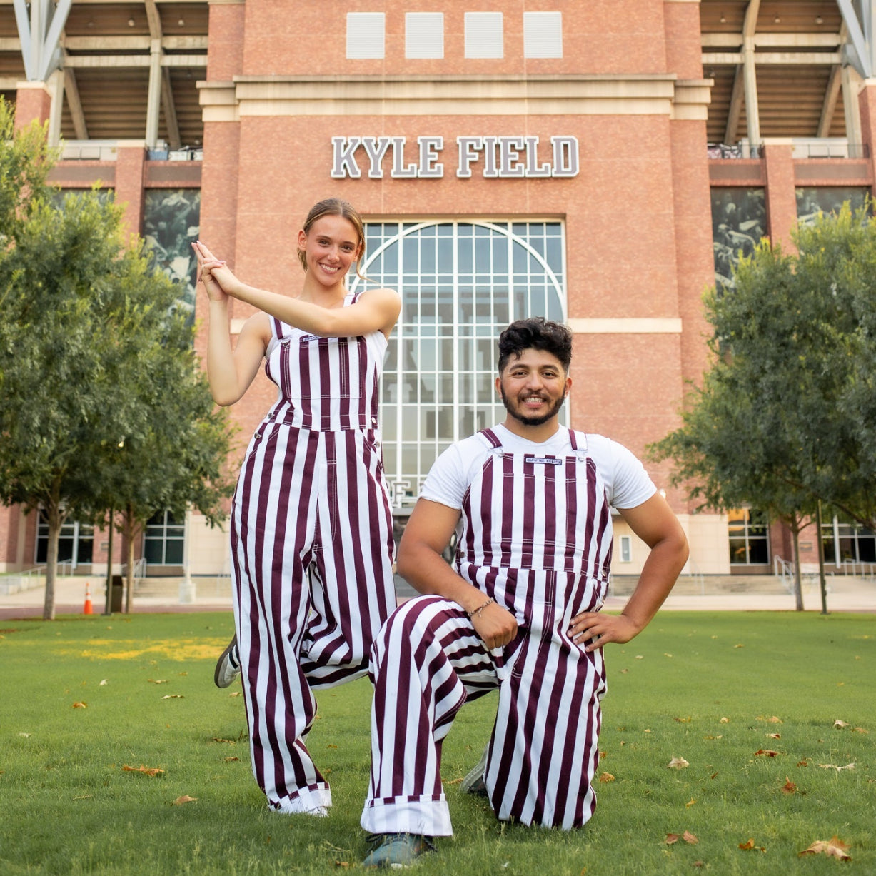 Gameday Bibs Striped Overalls