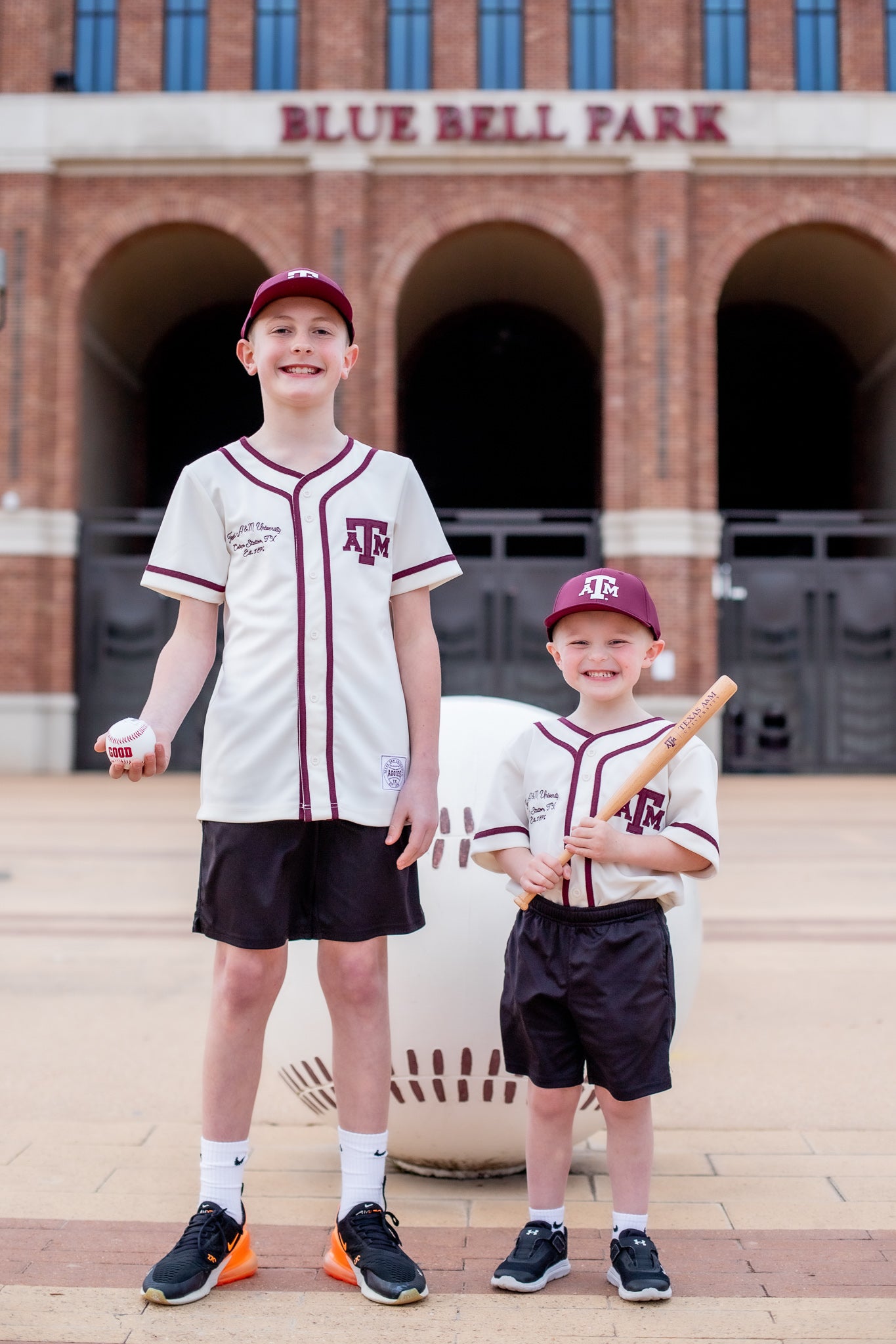 Texas A&M Colosseum Youth Baseball Jersey - Beige