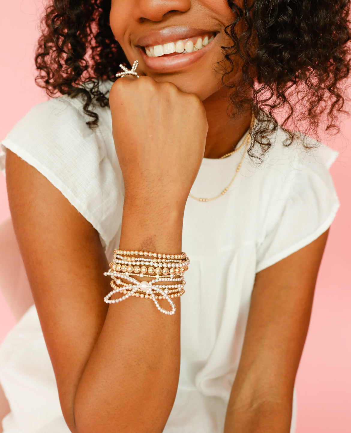 Beaded Blondes 4 MM Silver Beaded Bracelet