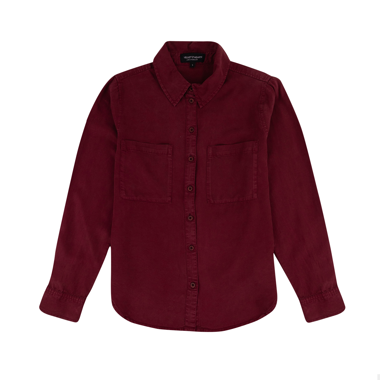 Maroon Button Down Blouse