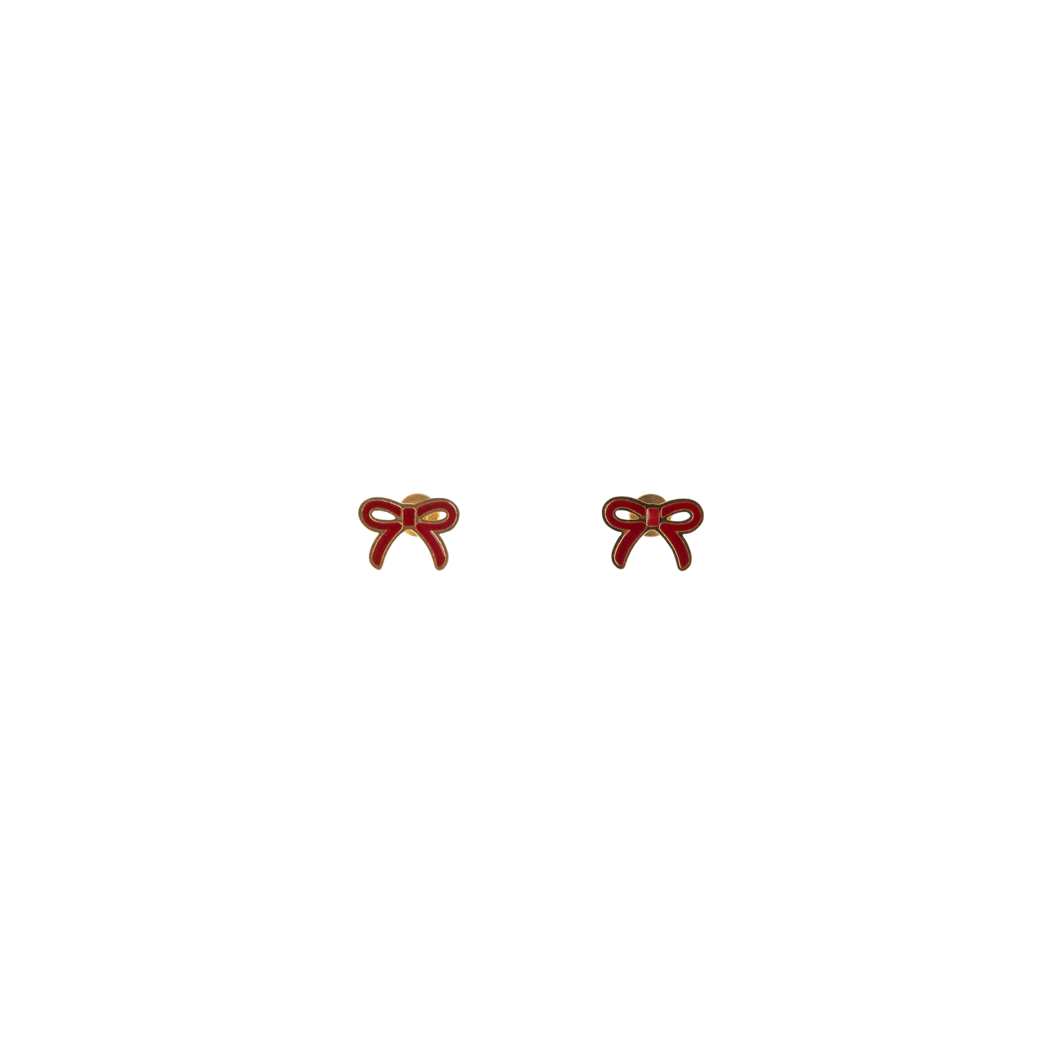Maroon and Gold Bow Earrings