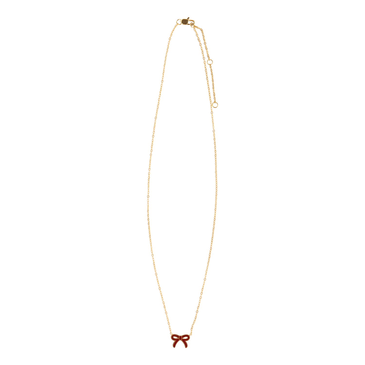 Maroon and Gold Bow Necklace