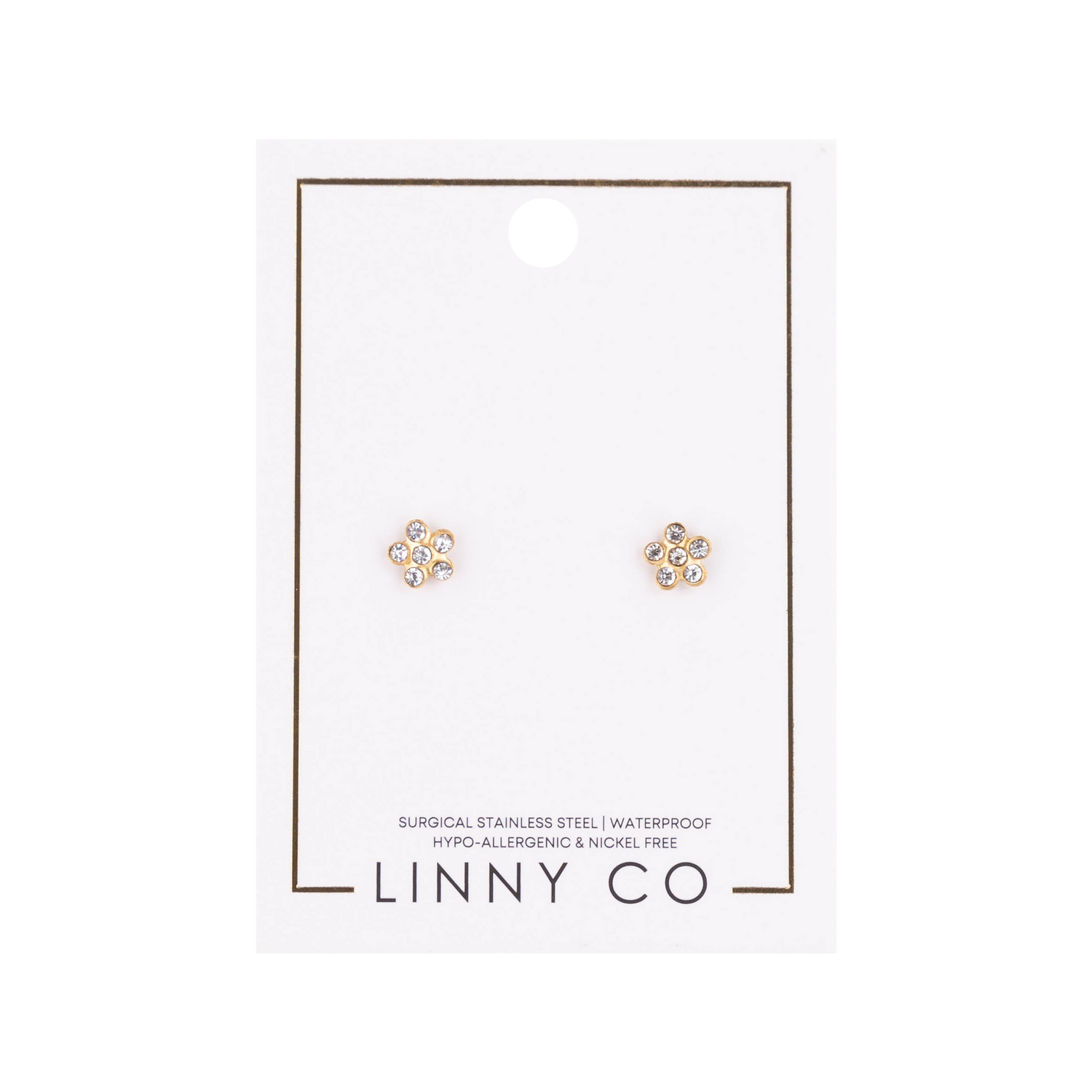 Gold and diamond studded flower earrings