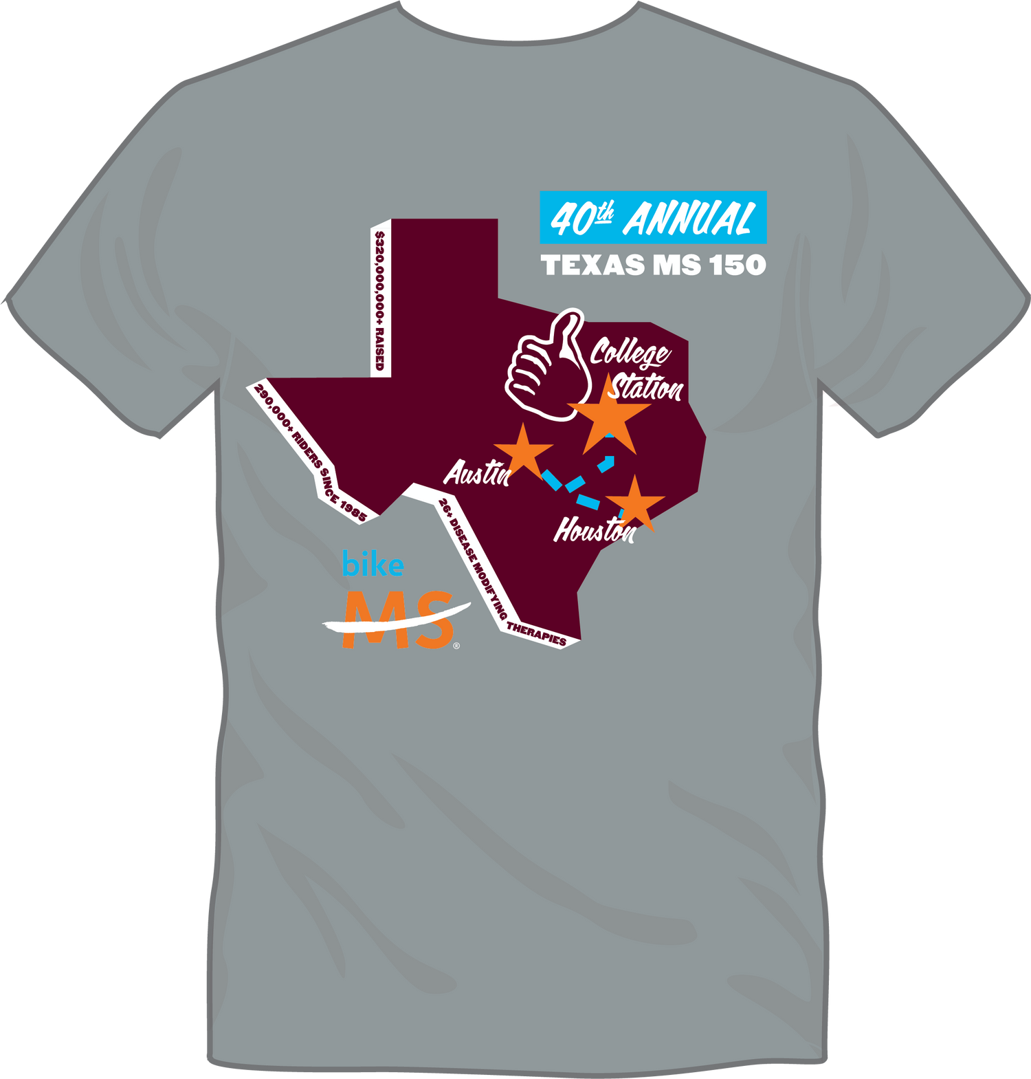 Official Texas MS 150 Commemorative 2024 T-Shirt