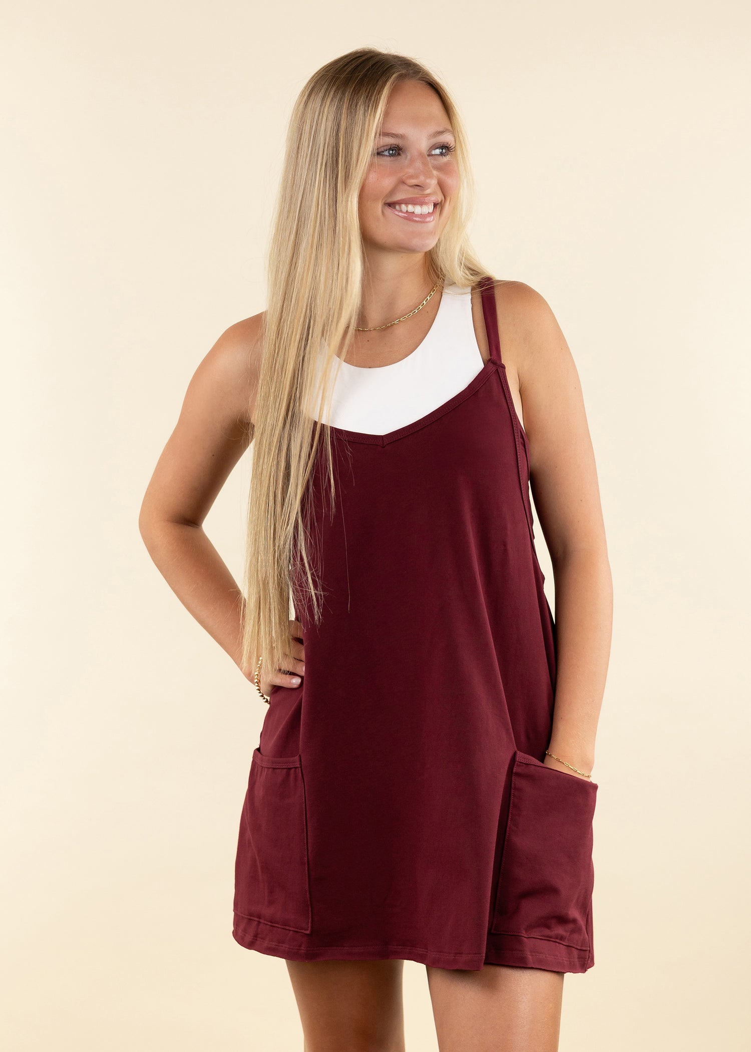 Maroon Collegiate Outfitters Front Pocket Tank Dress, Size Large, Cotton from Aggieland Outfitters Maroon Collegiate Outfitters Front Pocket Tank Dress, Size Large, Cotton from Aggieland Outfitters