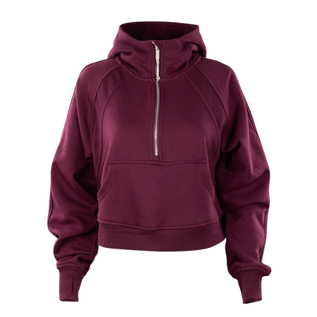 Maroon Half Zip Hoodie