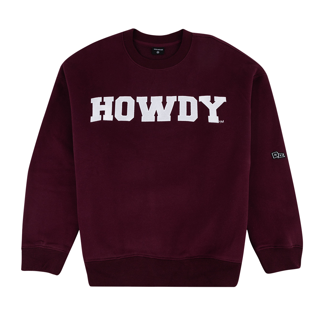 Maroon Crewneck White Lettering