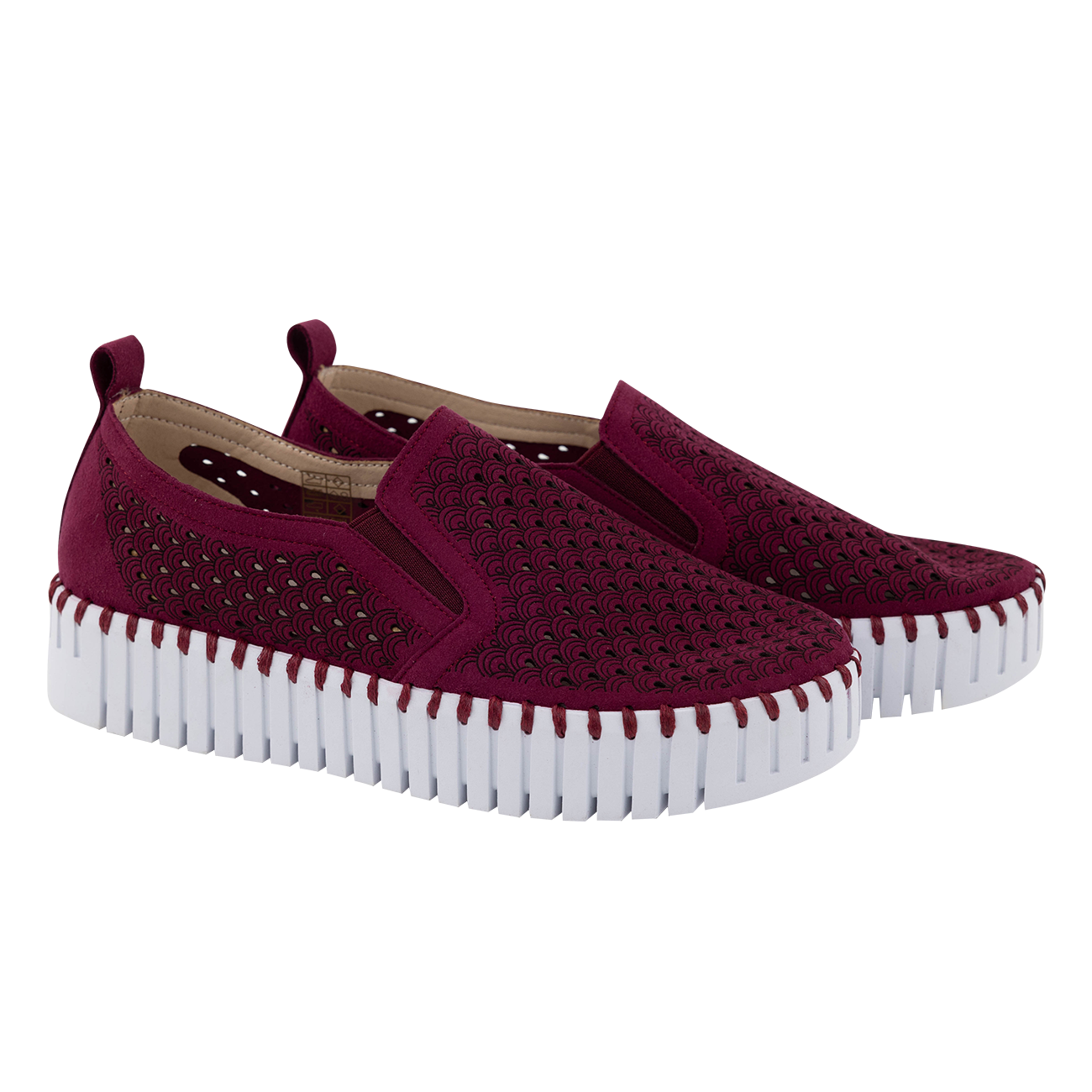 Maroon Platform Tulip Shoes