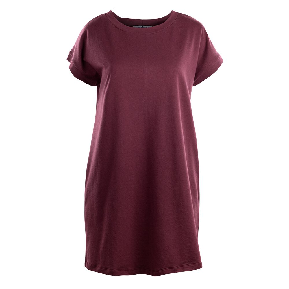 Maroon short sleeve t-shirt dress
