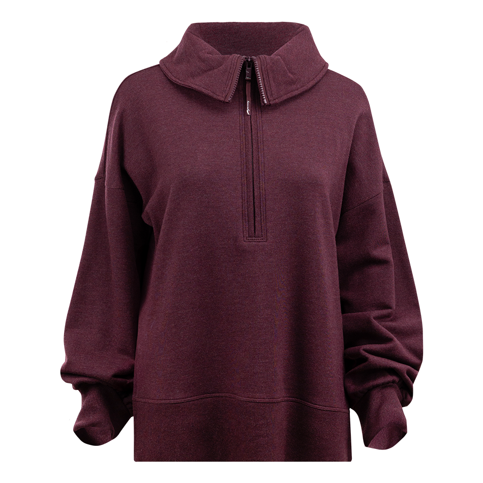 Maroon soft oversized quarter zip