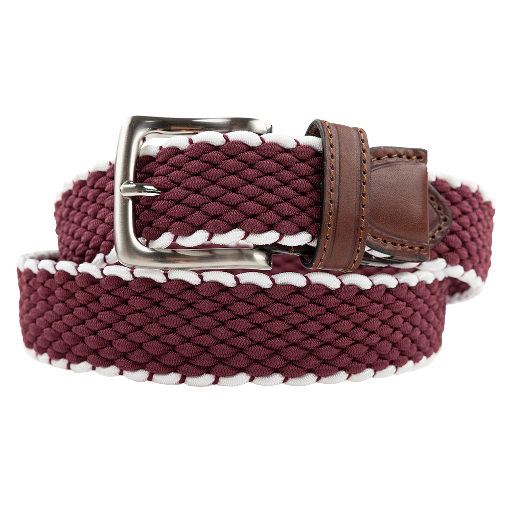 Maroon and white belt