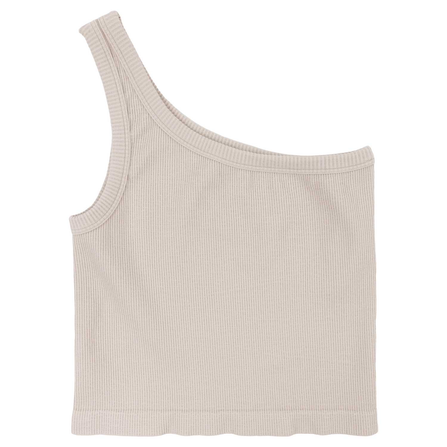Cream crop top with thin straps.