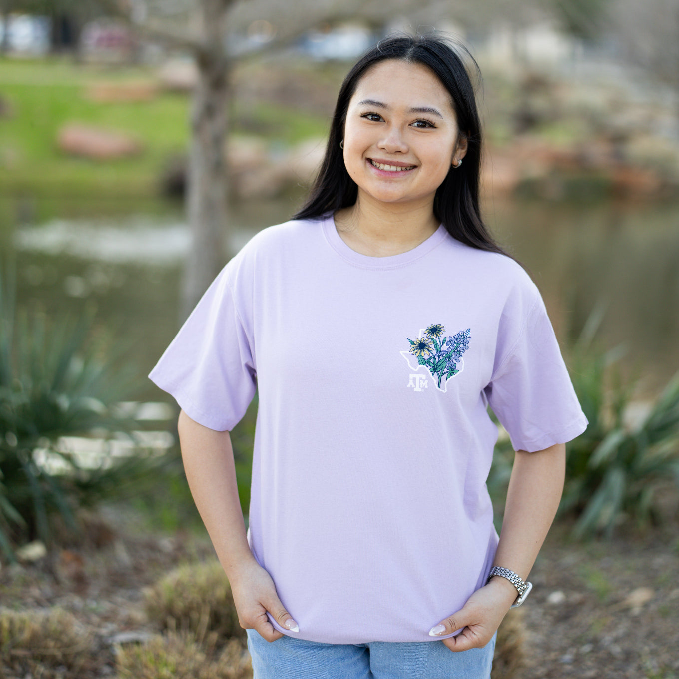 College Station Cowgirl Purple T-Shirt