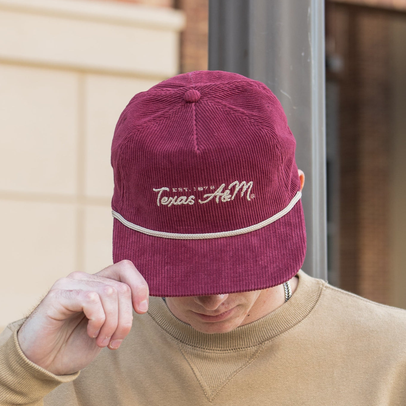 Texas A&M Maroon Corduroy Rope Hat