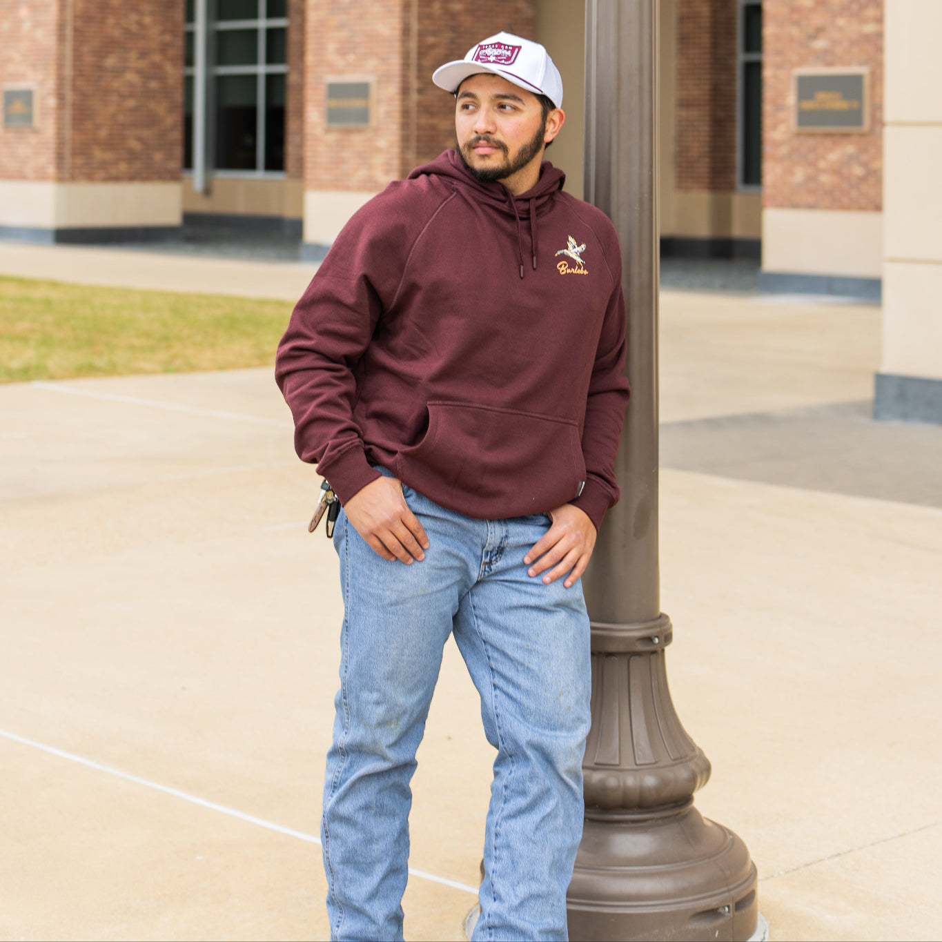 Burlebo Maroon Pintail Triangle Duck Hoodie