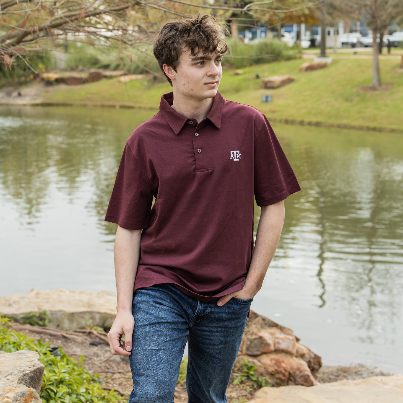 Texas A&M Collegiate Outfitters Classic Maroon Polo