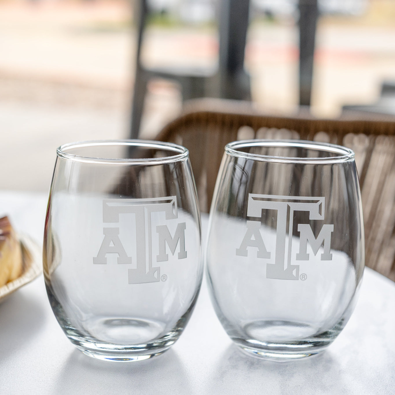 Texas A&M Campus Crystal Stemless Wine Set