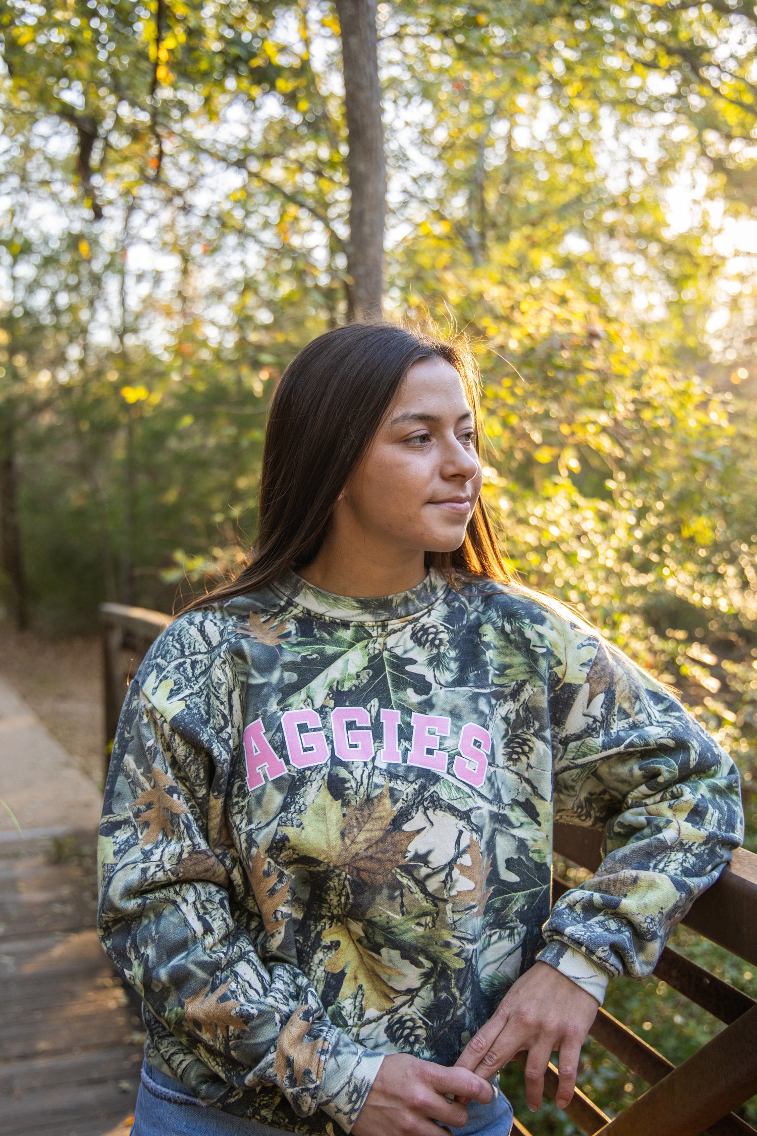 Pink Aggies Camo Crewneck
