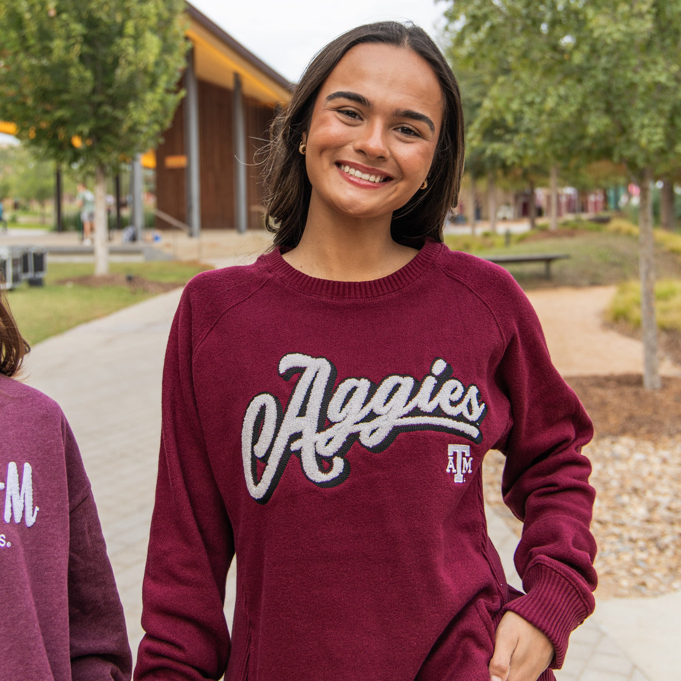 Script Aggies Pressbox Harlow Chenille Crewneck