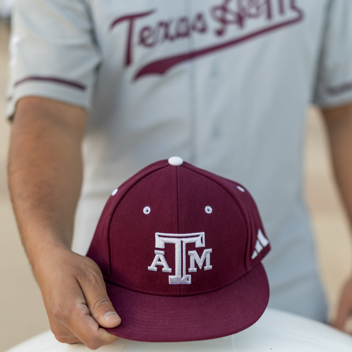 Texas A&M Adidas Fitted On-Field Baseball Cap