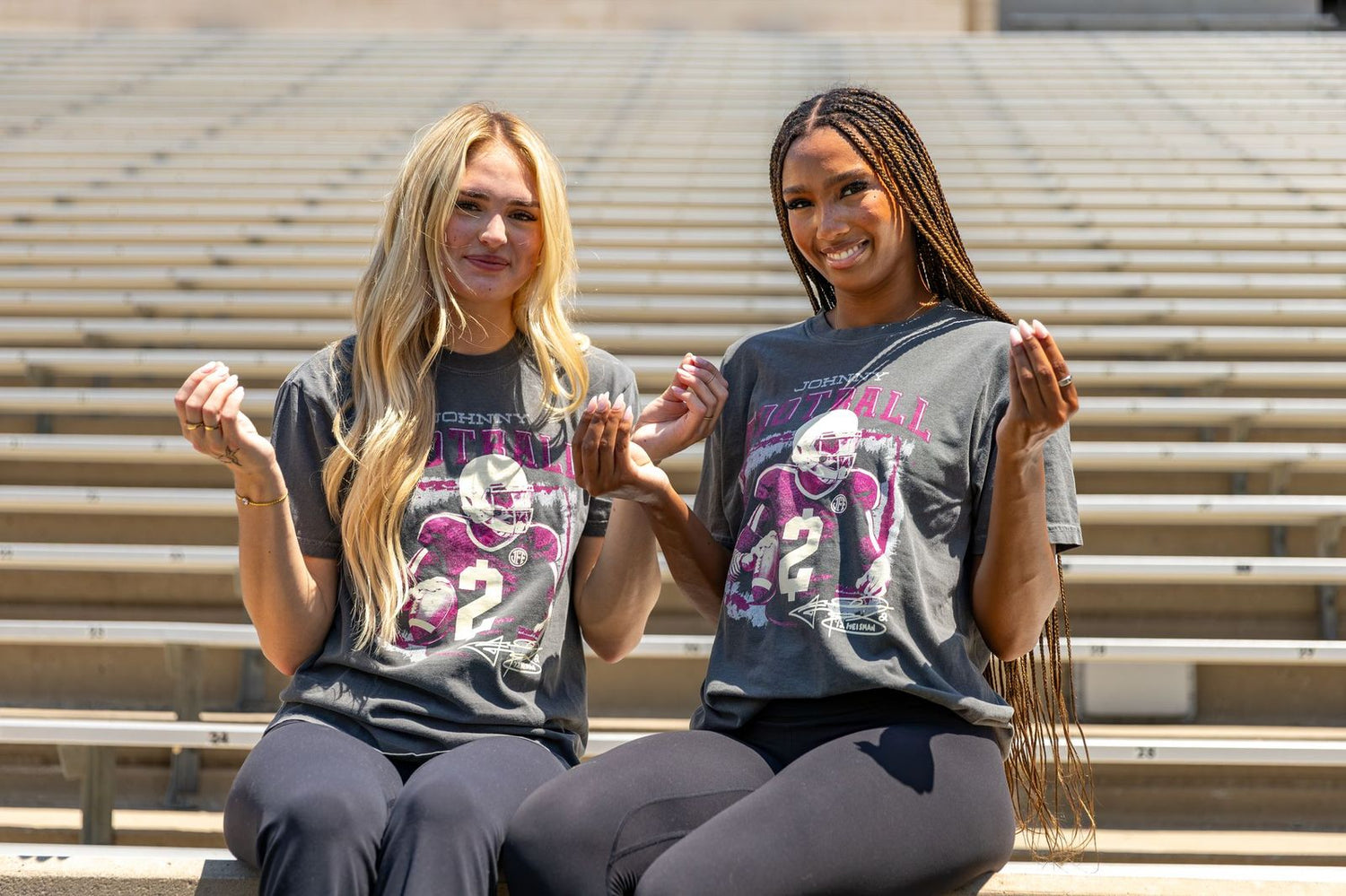 Texas A&M Retro Johnny Manziel Football Tee - Black