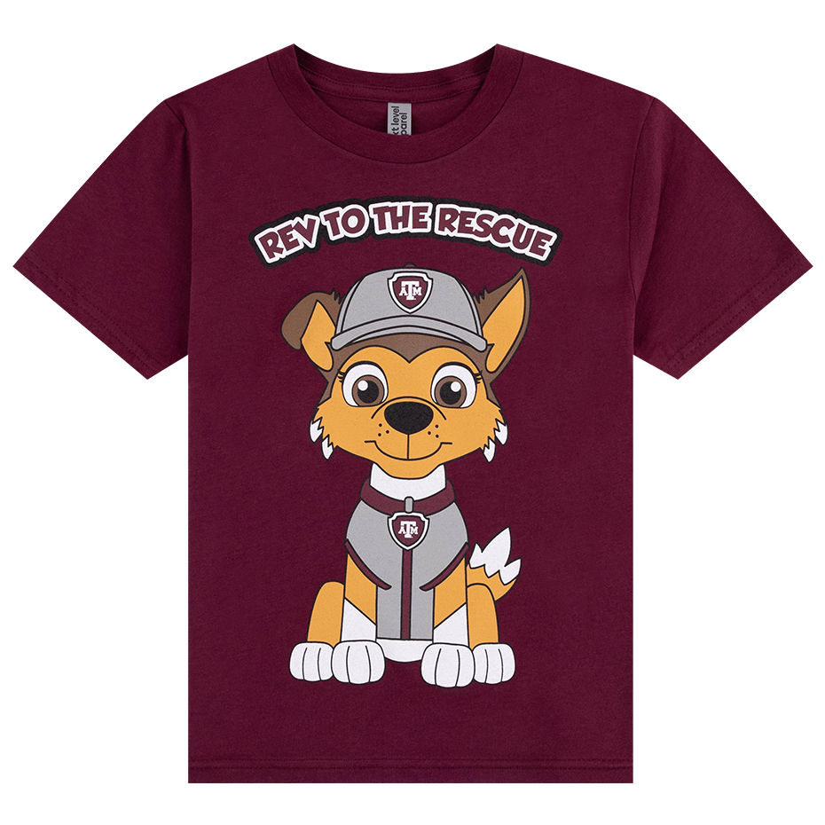 Rev to the Rescue Youth T-Shirt in Maroon