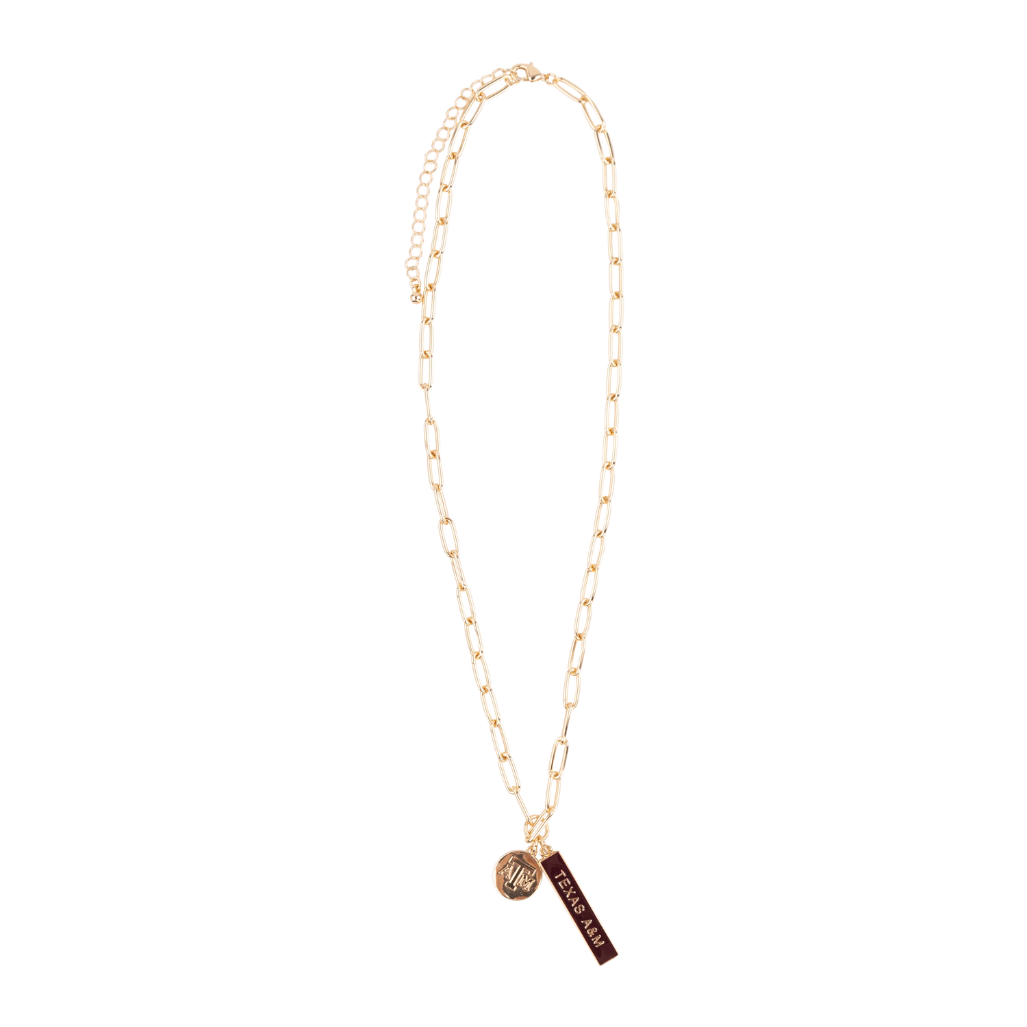 Gold Texas A&M Chain and Pennant
