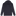 A long-sleeve hooded athletic top in a dark navy and black micro-heathered pattern, shown flat against a solid white background.