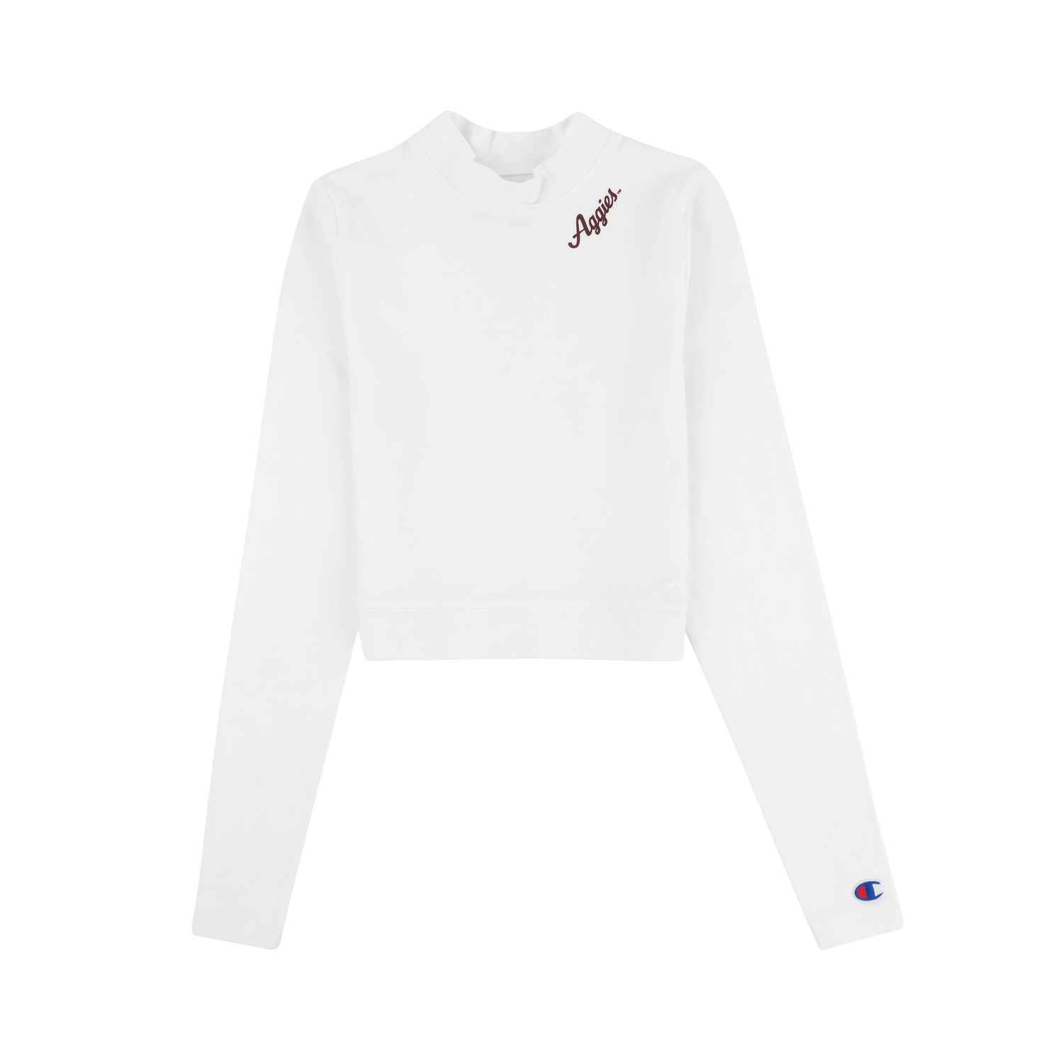 White long-sleeve shirt with brand logo 