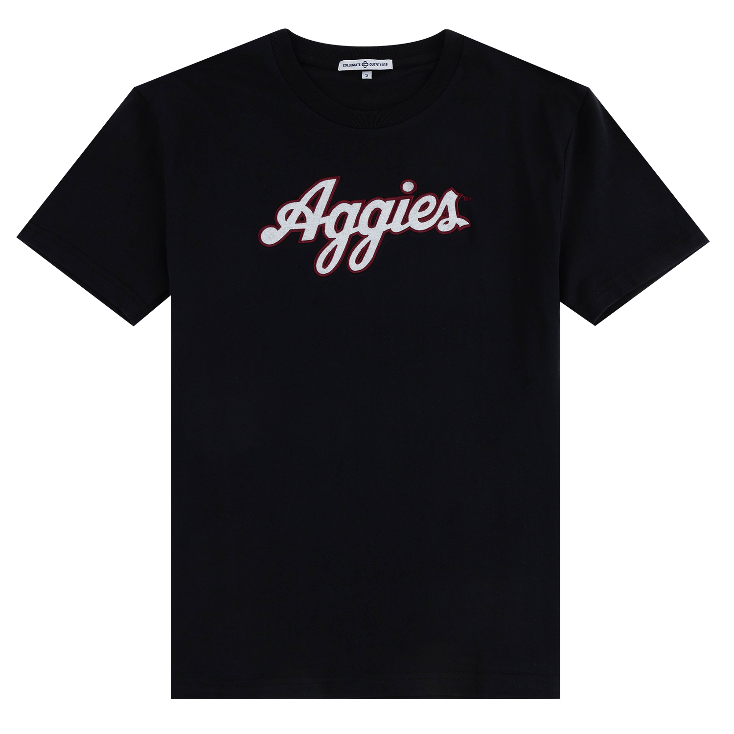 Black t-shirt with 'Aggies' text