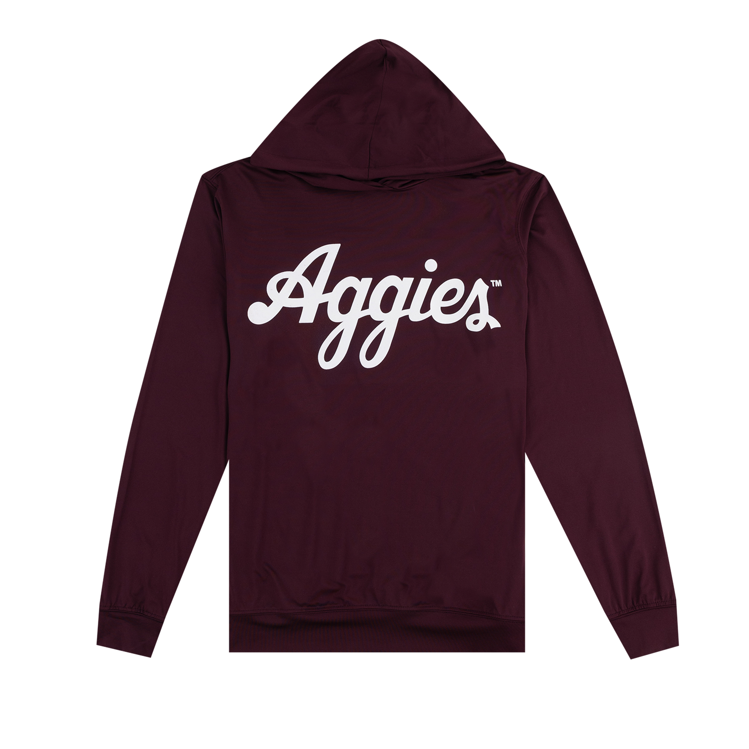 Maroon hoodie with 'Aggies' text 