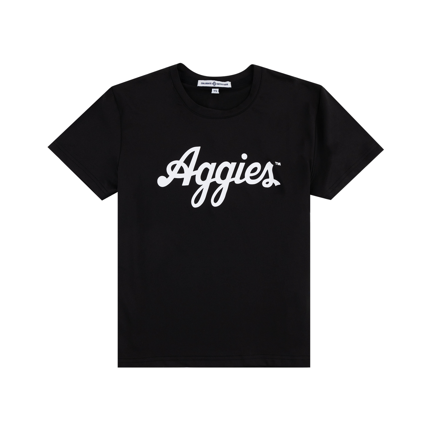 Black t-shirt with 'Aggies' text