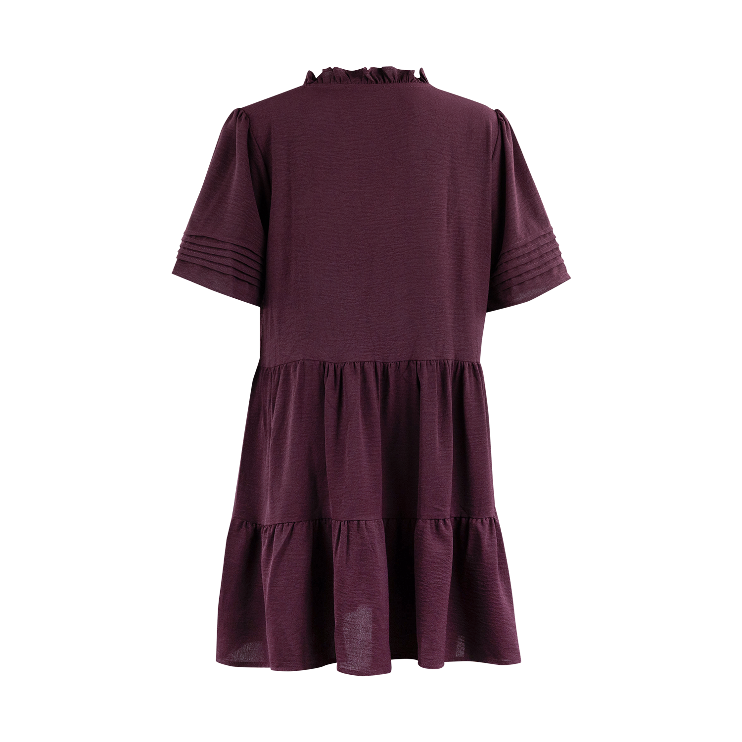 Maroon dress with short sleeves