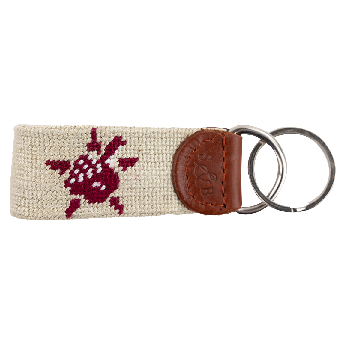 Tan Key chain with Maroon star and thumbs up